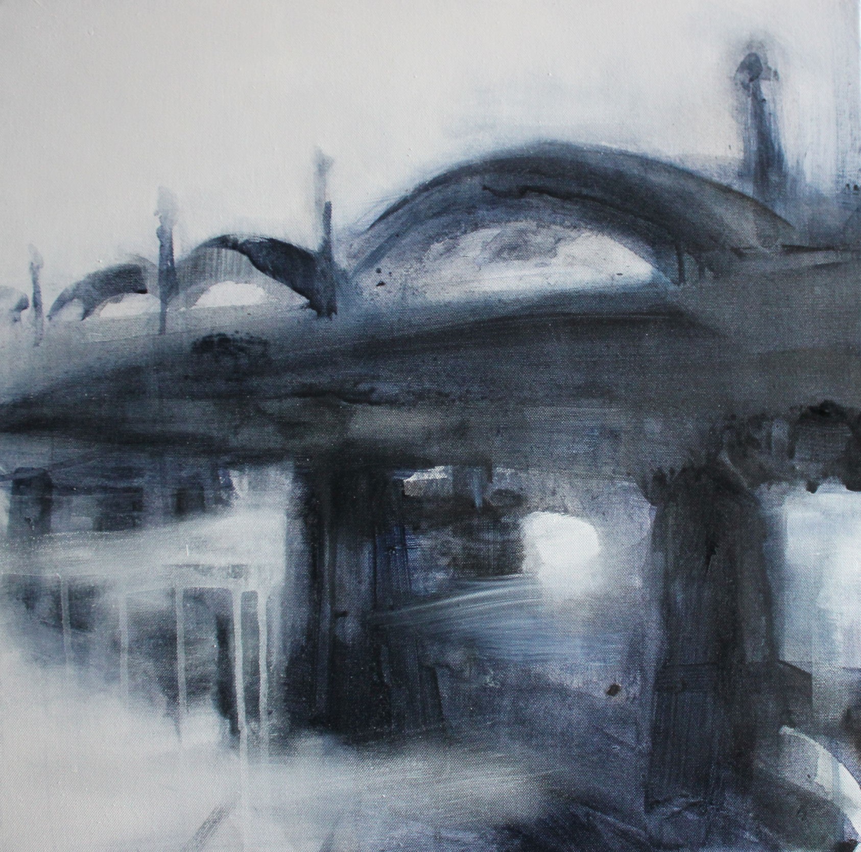 'The Bridge, High Tide Rain' by artist Jim Campbell